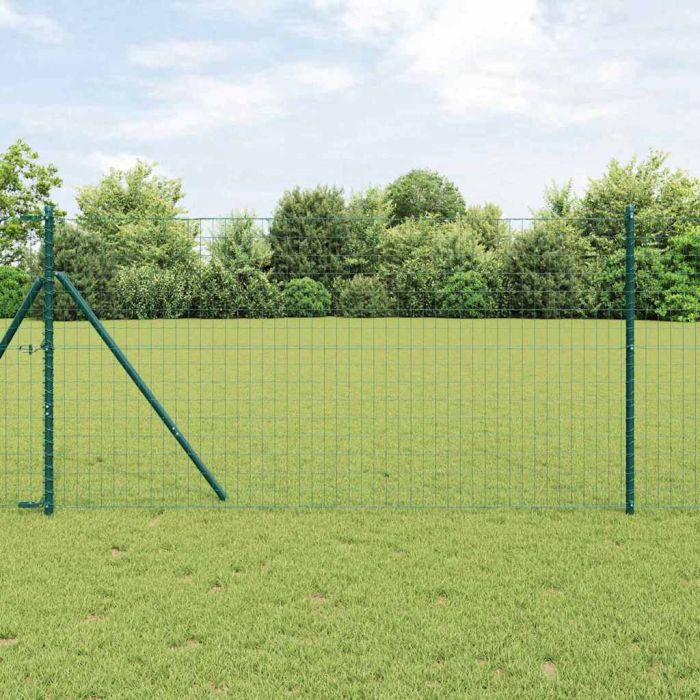Euro Fence with 7 Posts 1.4x10 m Galvanised Steel Green