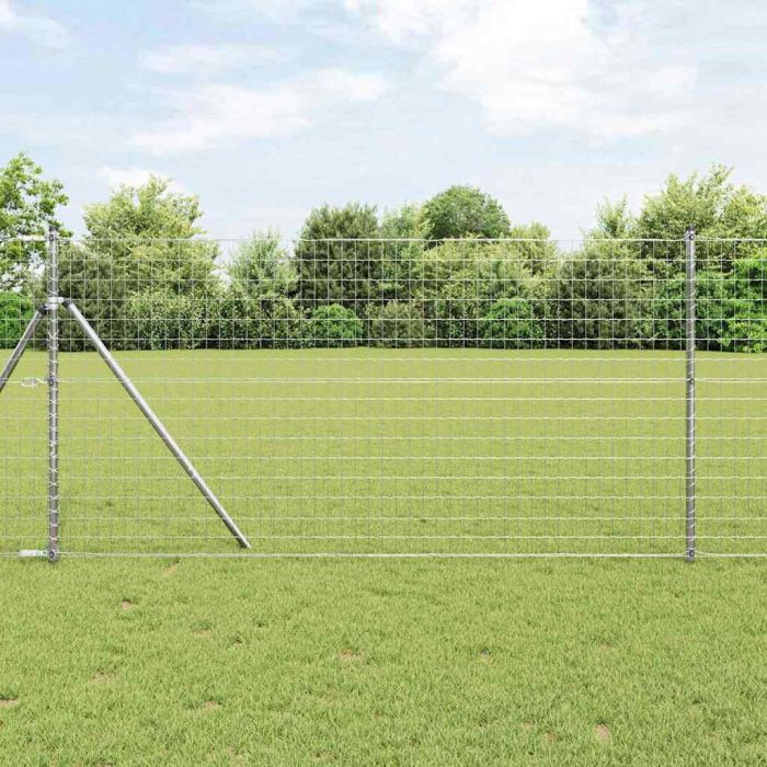 Euro Fence with 13 Posts 1x25 m Galvanised Steel