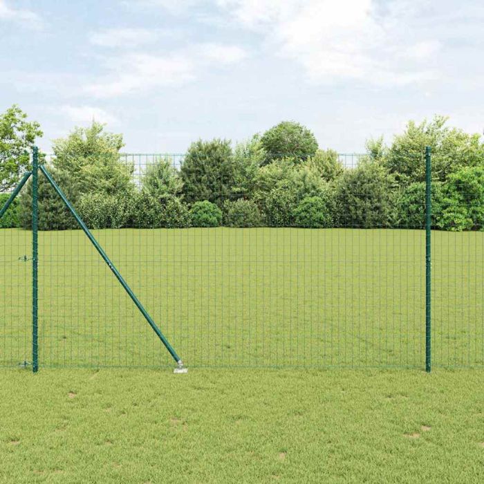 Euro Fence with 7 Spike Posts 1.5x10 m Galvanised Steel Green