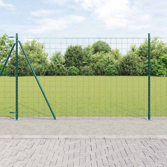 Euro Fence with 7 Flanged Posts 1.5x10 m Galvanised Steel