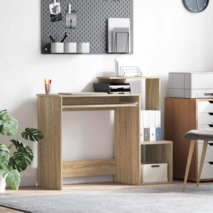 Sonoma Oak Computer Desk Sonoma oak MDF with oak veneer Medium