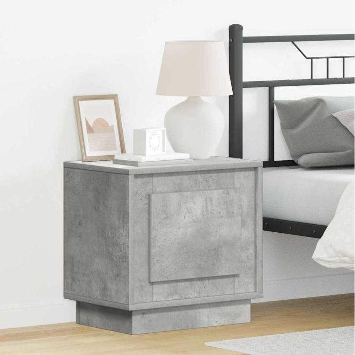 Bedside Cabinets with LED Lights 2 pcs Concrete Grey 44x34,5x45 cm