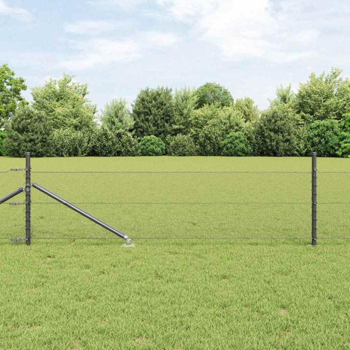 Hexagon Fence Grey 0.4x50 m Steel