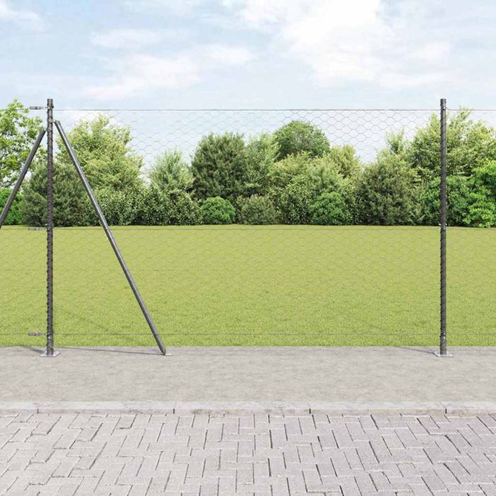 Hexagon Fence Grey 1.4x100 m Steel