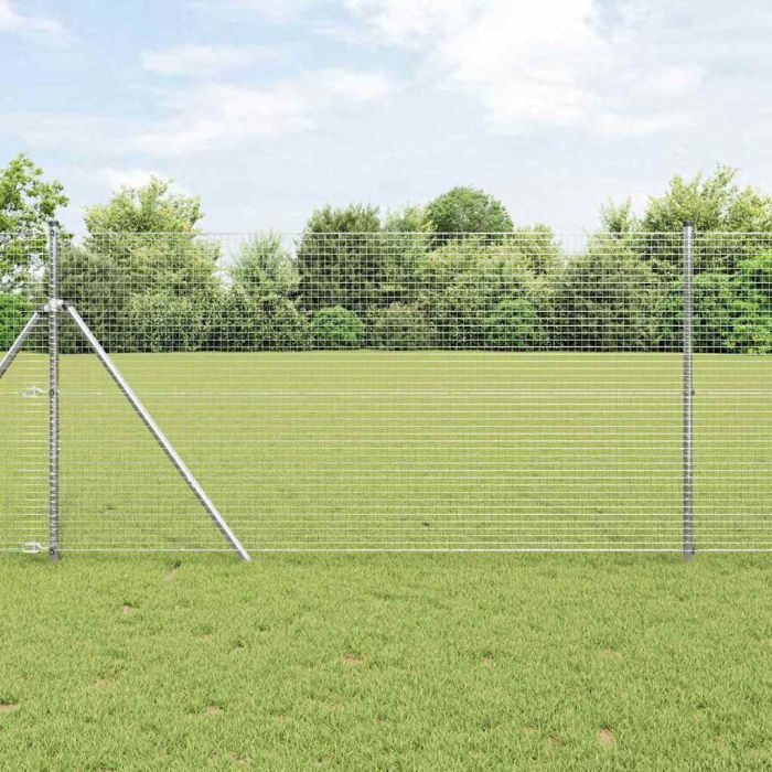 Welded Wire Fence with 13 Posts 1.4x50 m Galvanised Steel