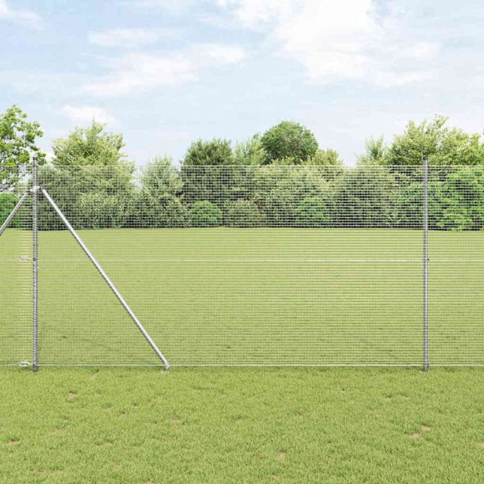 Fence Post Set Set of 2 Galvanised steel 10 x 1.5 m Durable