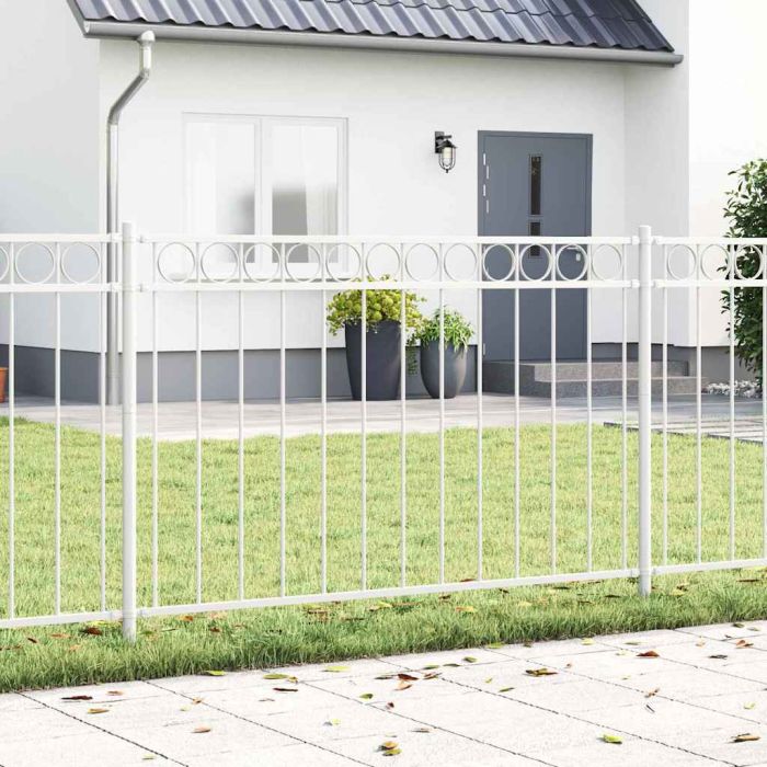 Garden Fence White 1.7x1 m Steel