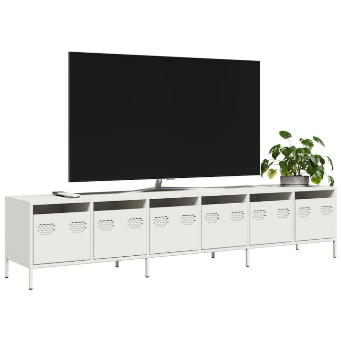 TV Cabinet White 202x39x43.5 cm Cold-rolled Steel