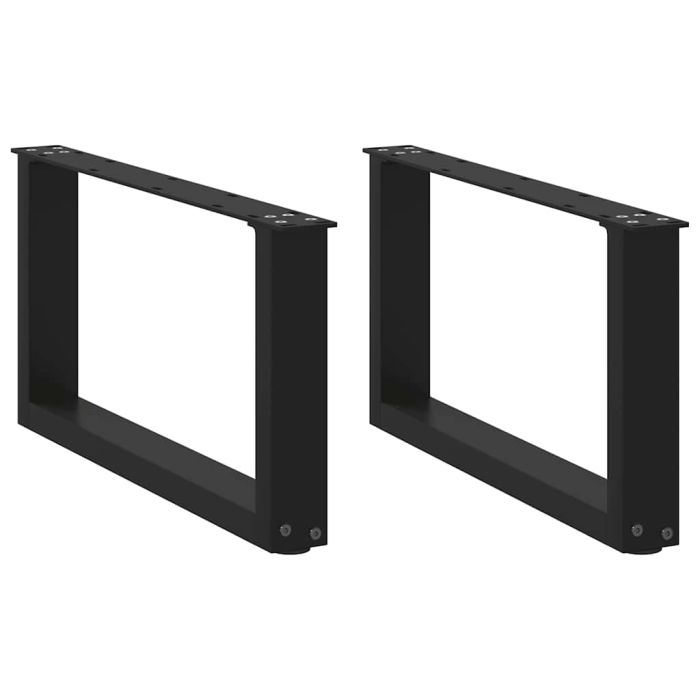 Coffee Table Legs U-Shaped 2 pcs Black 70x(30-31) cm Steel