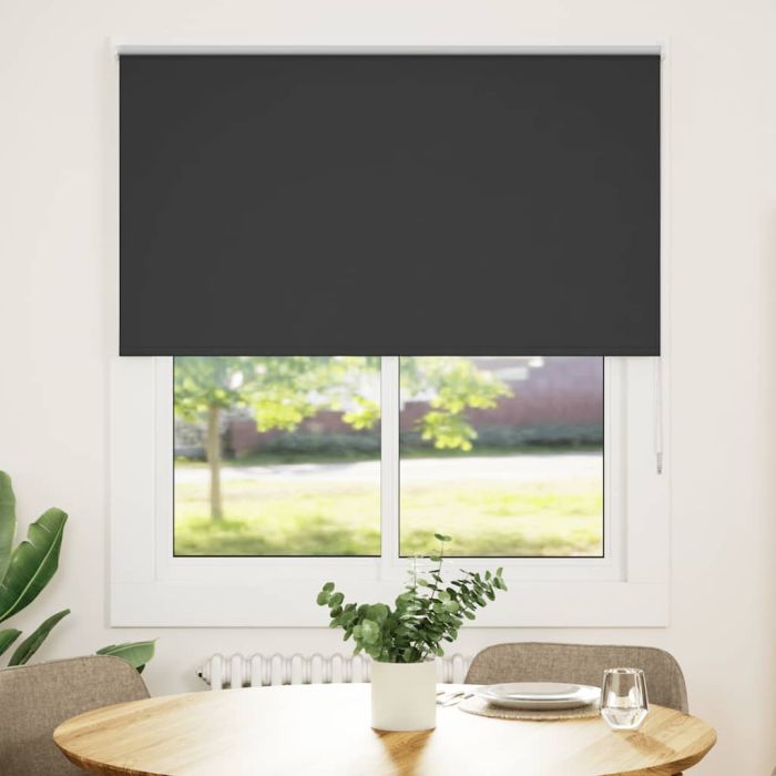 Roller Blind Blackout Black 140x130 cm Fabric Width 136.6 cm Polyester