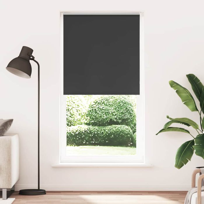 Roller Blind Blackout Black 110x230 cm Fabric Width 105.7 cm Polyester