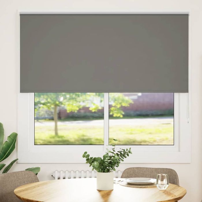 Roller Blind Blackout Grey 145x150 cm Fabric Width 141.6 cm Polyester