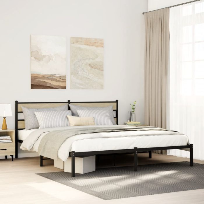 Metal Bedframe Sonoma Oak 193x203cm
