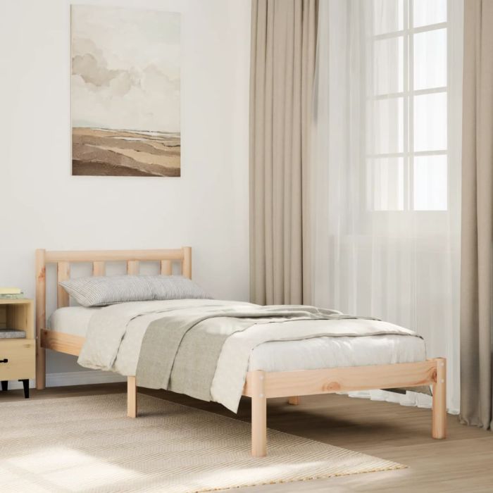 Extra Long Bedframe with Head Board 90x220cm Solid Wood Pine