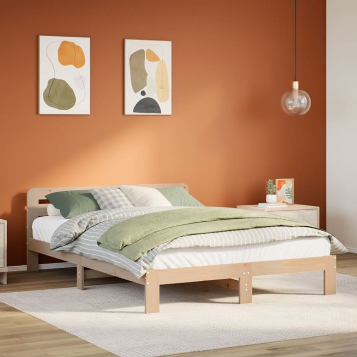Bedframe 150x200cm King Size Solid Wood Pine