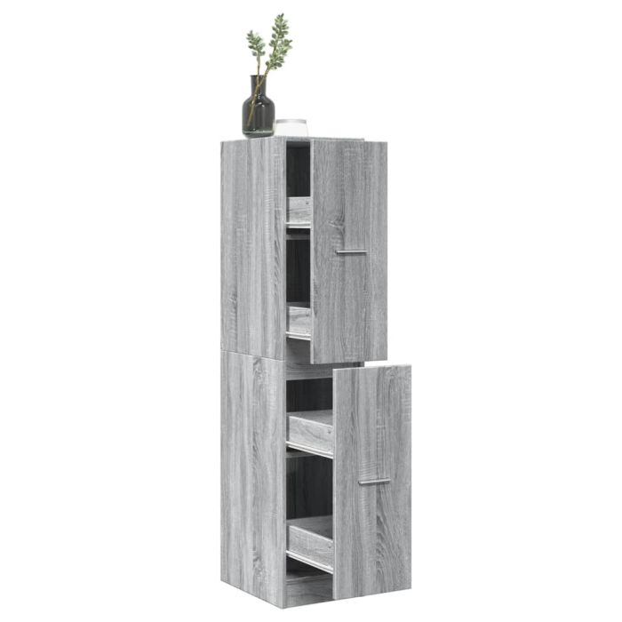 Apothecary Cabinet Grey Sonoma 30x41x144.5 cm Engineered Wood
