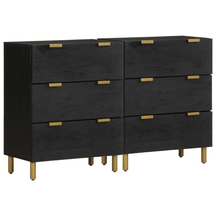 Sideboards 2 pcs Black 60x33x75 cm Engineered Wood