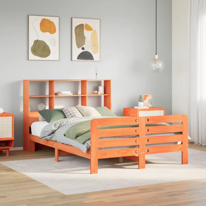 Bedframe Wax Brown 140x190cm Solid Wood Pine