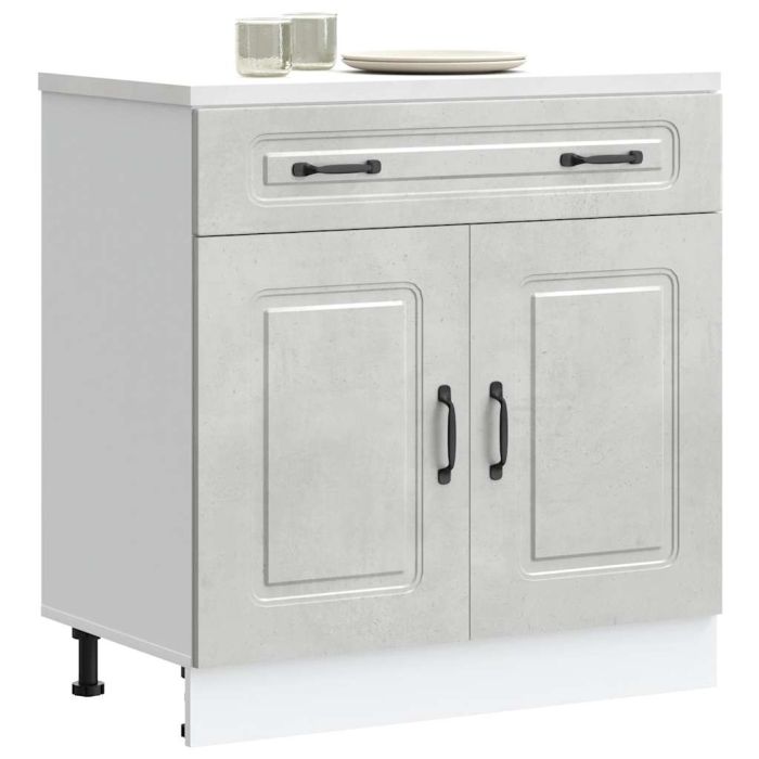 Kitchen Base Cabinet Kalmar Concrete Grey Engineered Wood
