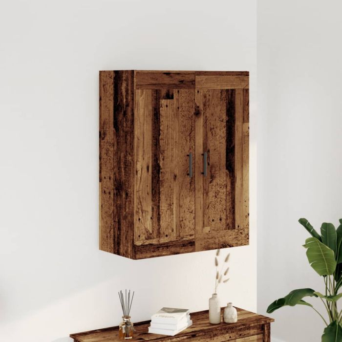 Wall Mounted Cabinet Old Wood 69.5x34x90 cm Engineered Wood - vid-857308