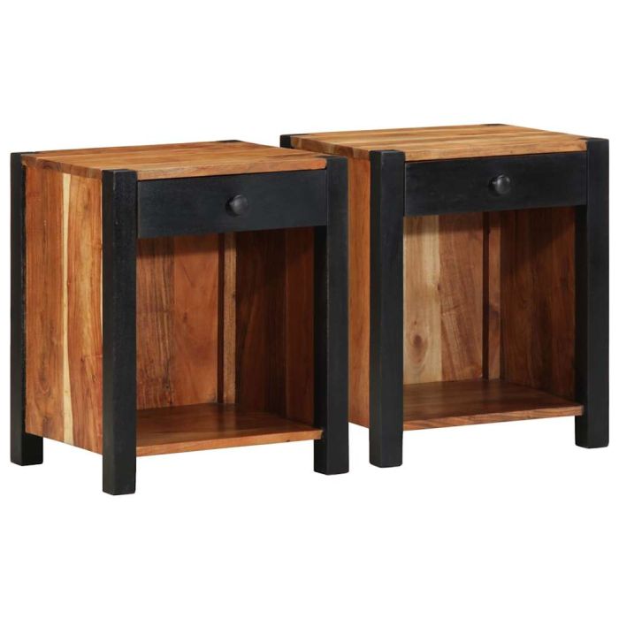 Bedside Cabinets 2 pcs 40x35x50 cm Solid Wood Acacia