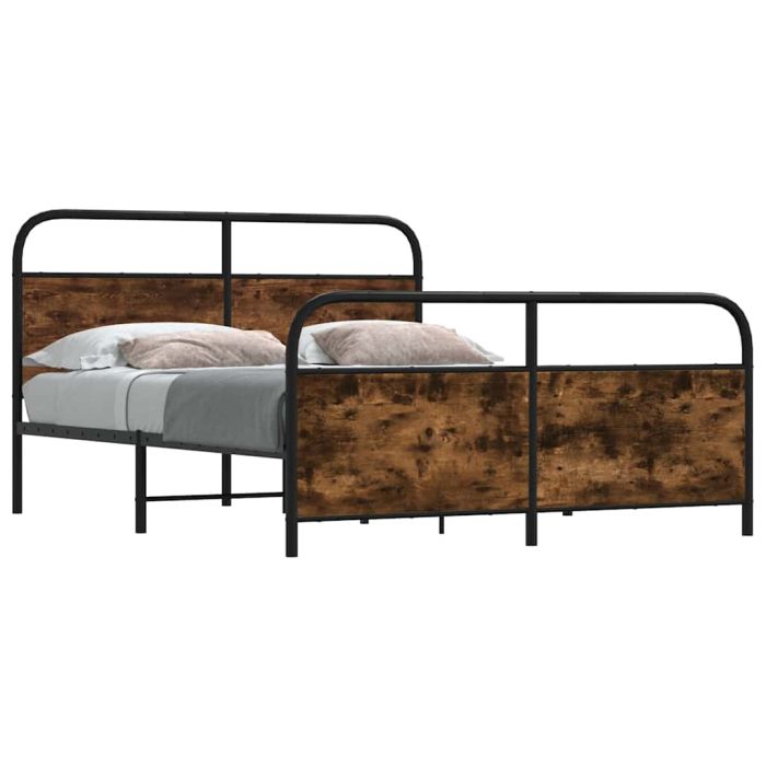 Metal Bedframe Smoked Oak 200x200cm