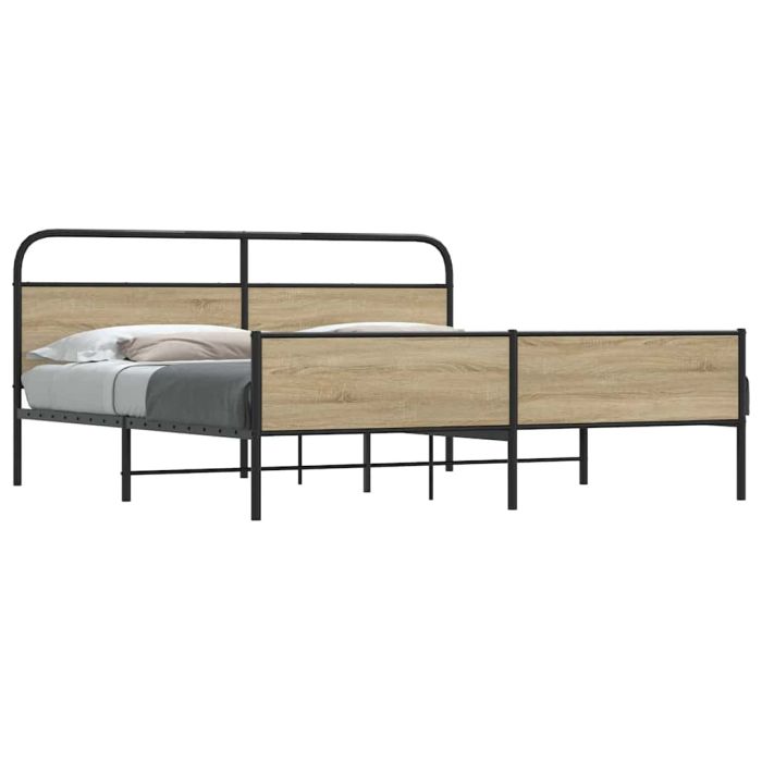 Metal Bedframe Smoked Oak 183x213cm