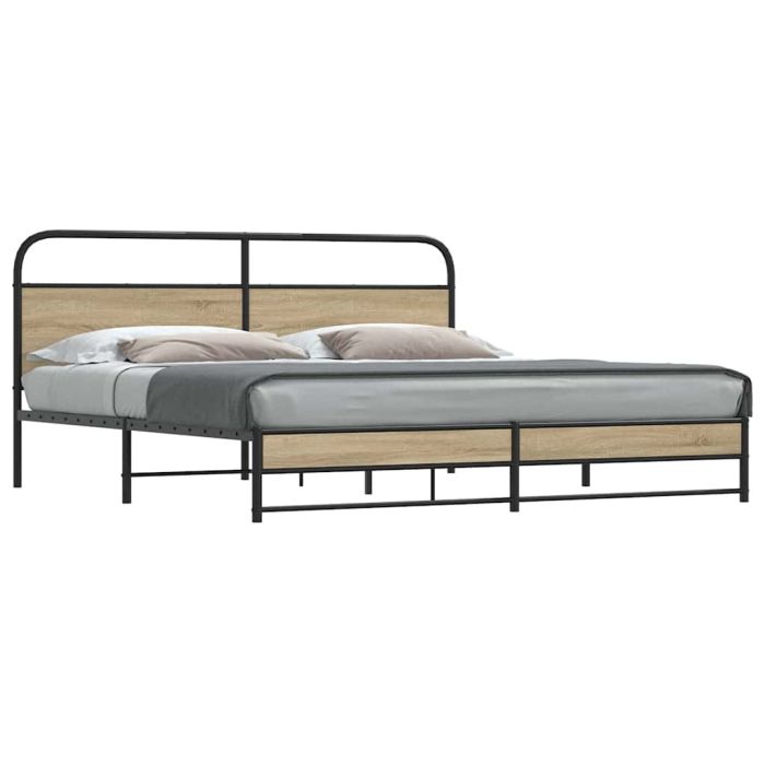 Metal Bedframe Smoked Oak 183x213cm