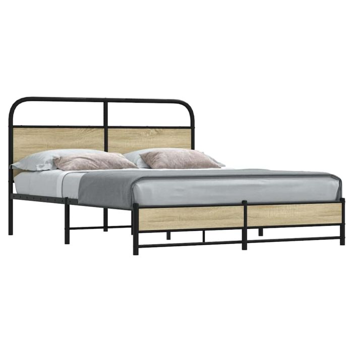 Metal Bedframe Sonoma Oak 160x200cm