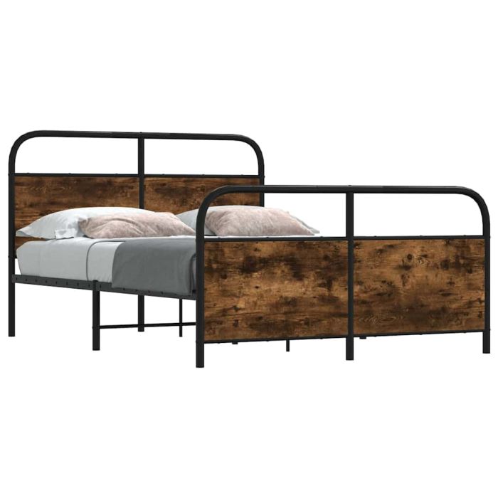 Bedframe Small Double Smoked Oak 120x190cm Engineered Wood