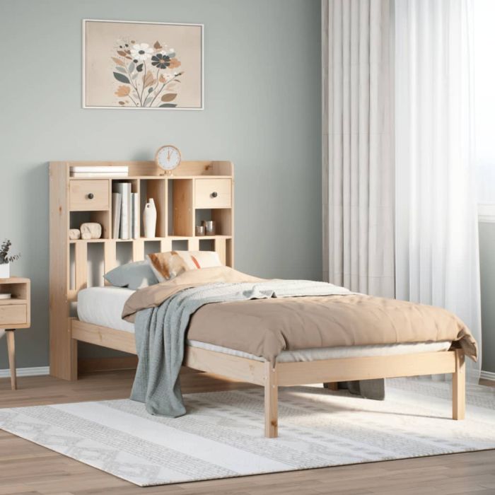 Bookcase Bed 75x190cm Small Single Solid Wood Pine