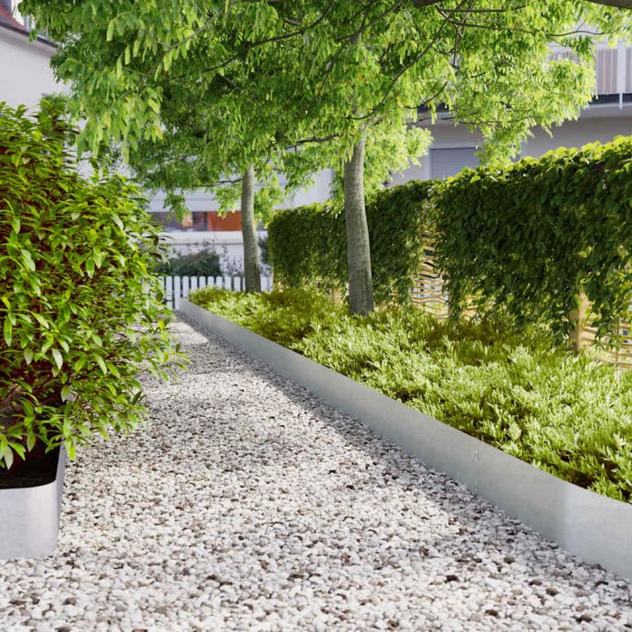 Lawn Edgings 10 pcs 20x103 cm Galvanised Steel