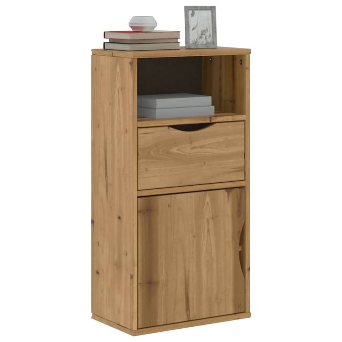 Side Cabinet with Drawer ODDA 40x24x79 cm Solid Wood Pine