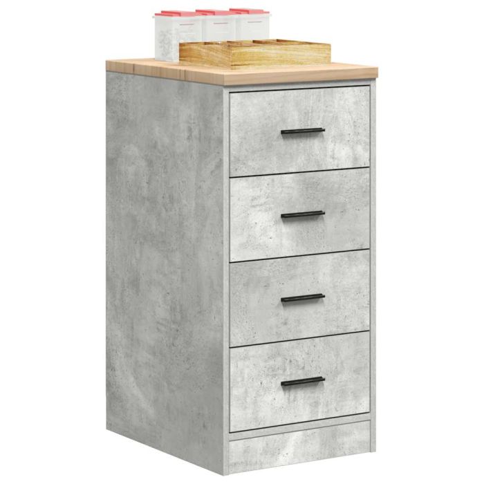 Garage Storage Cabinet Concrete Grey 40x51x85 cm Solid Wood Pine