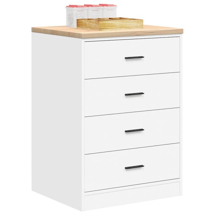 Garage Storage Cabinet White 60x51x85 cm Solid Wood Pine