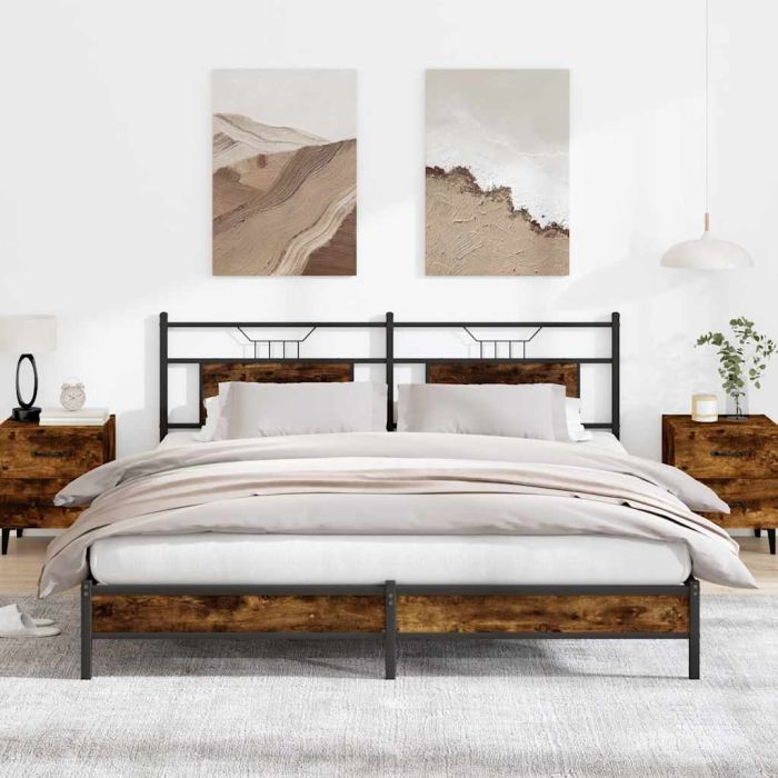 Bedframe Smoked Oak 160x200cm Engineered Wood
