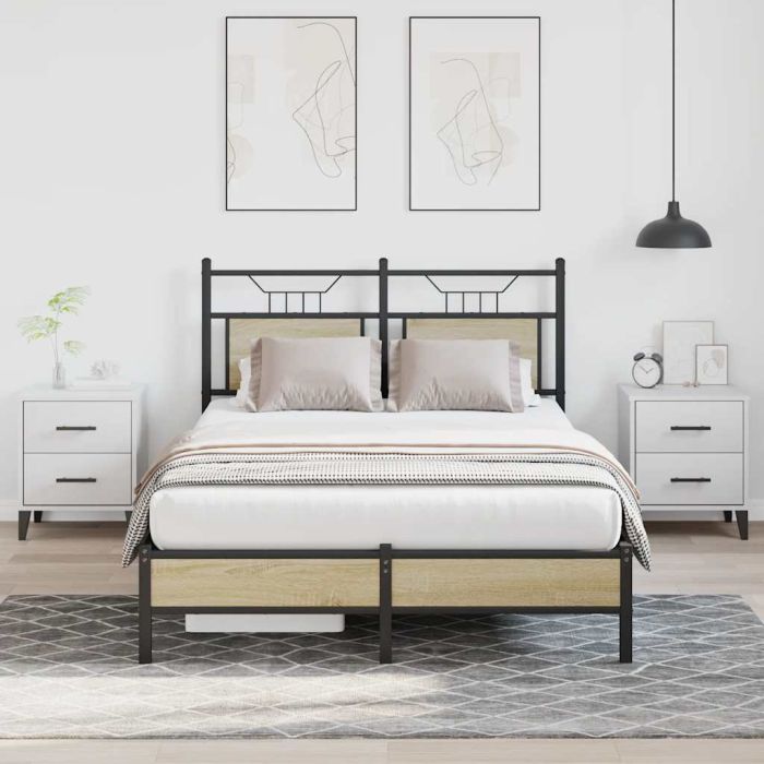 Bedframe Sonoma Oak 120x200cm Engineered Wood