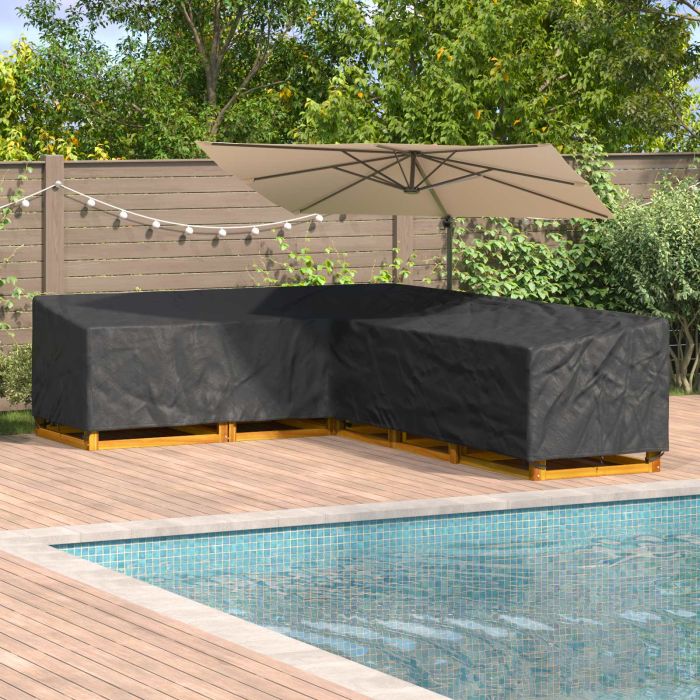 RELM Furniture Cover 355x275x80 cm 420D Oxford Fbric - Black