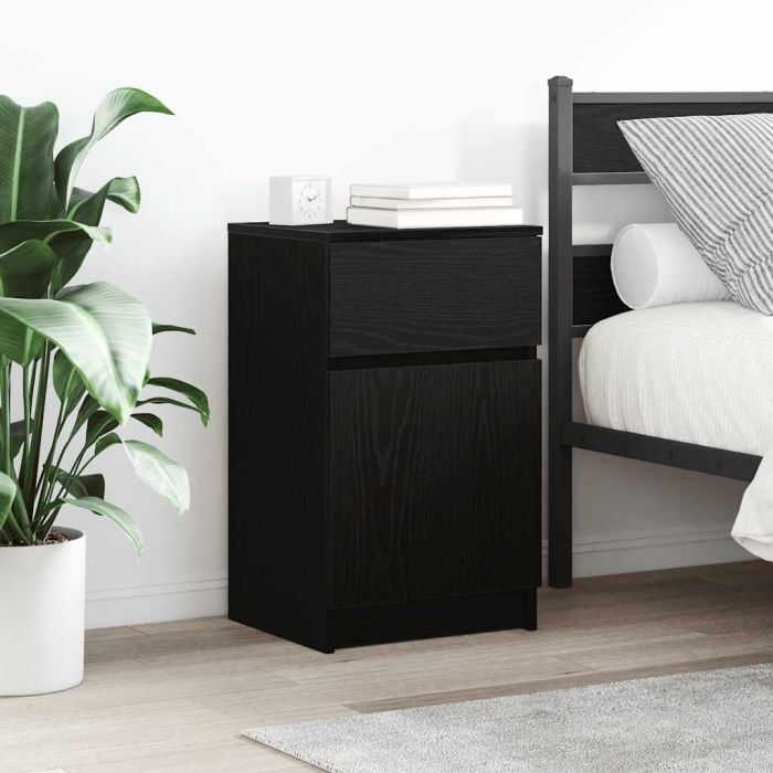 Bedside Cabinets 2 Pieces Black 39x35x65 cm Engineered Wood