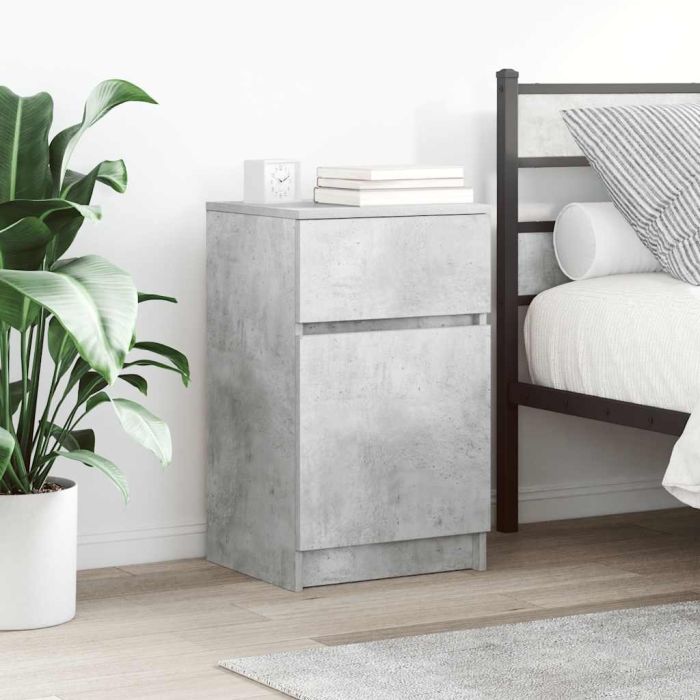Bedside Cabinets 2 Pieces Concrete Grey 39x35x65 cm Engineered Wood