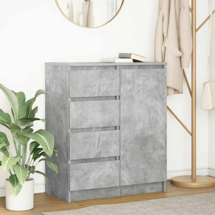 Sideboard with Drawers Concrete Grey 71x35x84 cm Engineered Wood