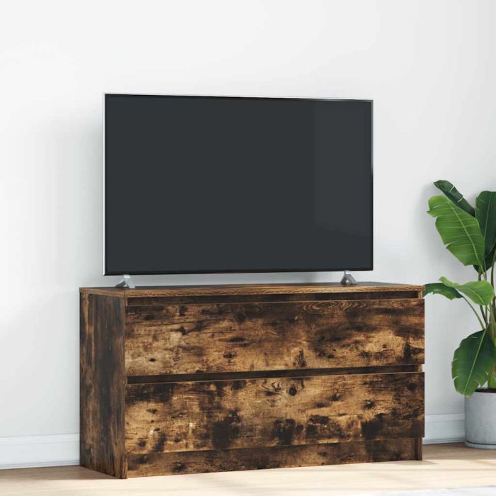 TV Cabinet Smoked Oak 100x35x54 cm Engineered Wood