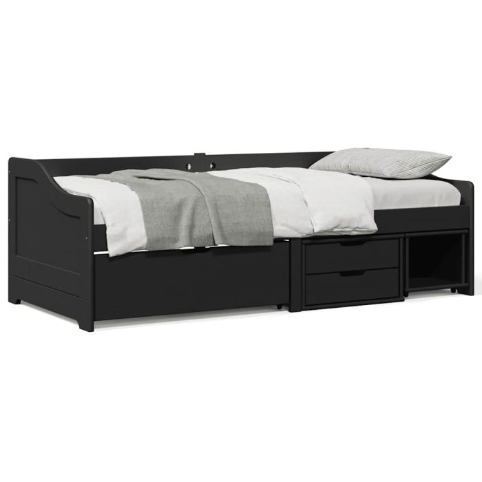 Daybed with 3 Drawers IRUN Black 90x200cm