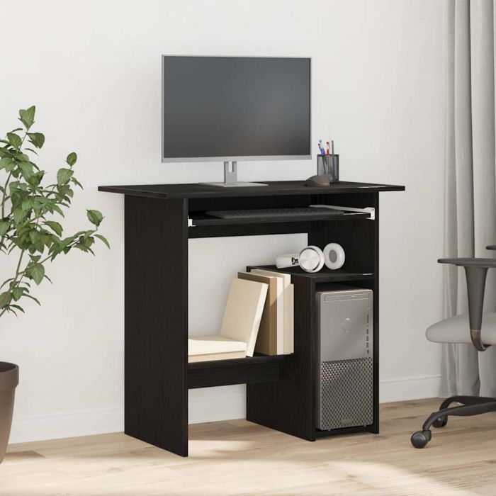 Desk Black Oak 80x45x74 cm Engineered Wood