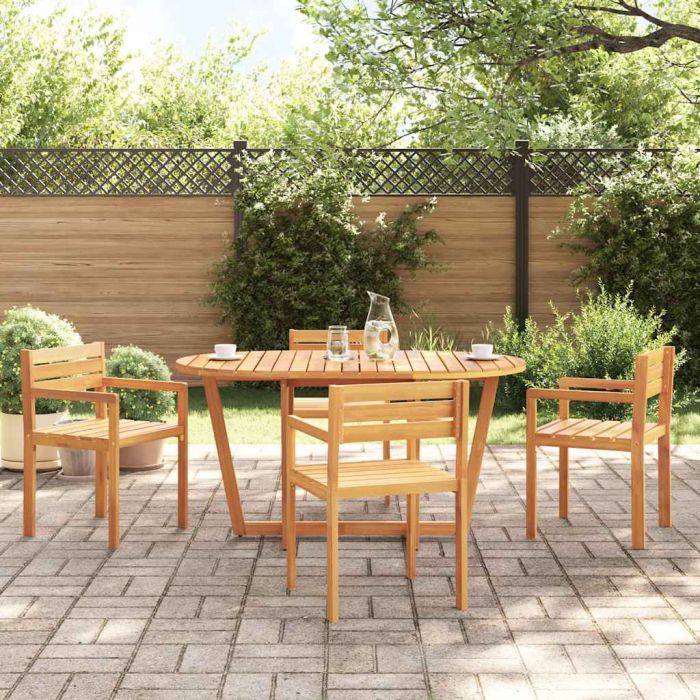 GLIHAL Garden Dining Table Oval 150x90x75 cm Acacia Wooden