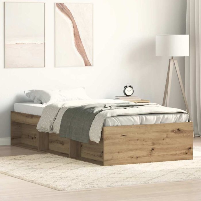 Bedframe Artisan Oak 90x190cm Single Engineered Wood