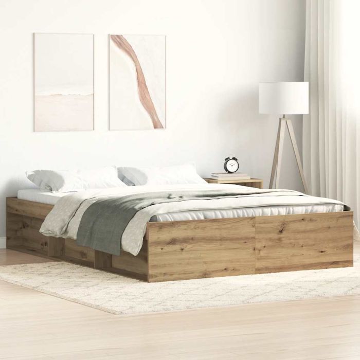 Bedframe Artisan Oak 140x200cm Engineered Wood