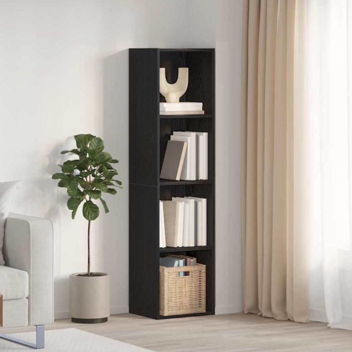 Book Cabinet/TV Cabinet Black Oak 36x30x143 cm