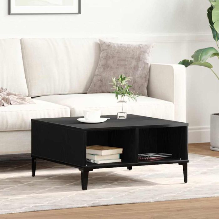 Coffee Table Black Oak 60x60x30 cm Engineered Wood