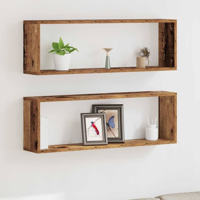 Wall Shelves 2 pcs Old Wood 80x15x26 cm Engineered Wood